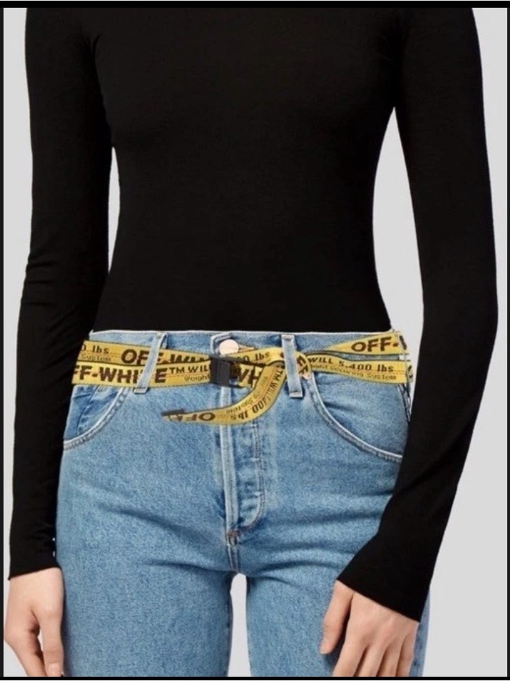 Off-White Industrial Yellow Logo Belt